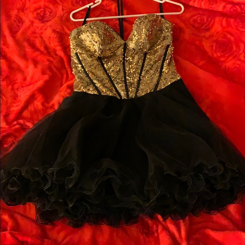 Black and gold dress